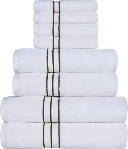 Miniatura 45 de Juego de toallas de baño de algodón turco ultra suave de Superior, juego de 2 piezas, toallas para la ducha, baño, artículos esenciales para el Latte