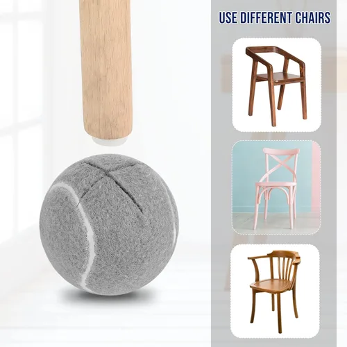 Miniatura 3 de Macarrie 16 pelotas de tenis precortadas para sillas, pelotas de tenis para patas de muebles, para proteger el suelo del aula, cubiertas de patas