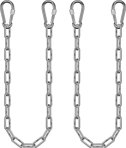 2 cadenas colgantes de acero inoxidable de 40 pulgadas (3.3 pies) con 4 mosquetones, cadena de extensión de cadena oscilante de 1000 libras con 2pcs