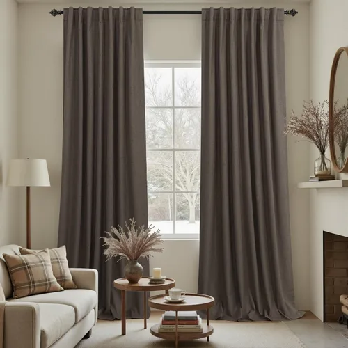 Miniatura 14 de KOUFALL - Cortinas de medio estilo francés de lino para ventana, juego de 2 cortinas cortas de 40 pulgadas de longitud, para privacidad, cortinas