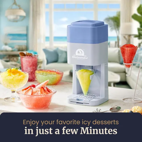 Miniatura 2 de Elite Gourmet Máquina de Conos de Nieve y Hielo Raspado, ESI2215P, Granizados Refrescantes, Margaritas, Bebidas Boba, Cono de Nieve y Soporte