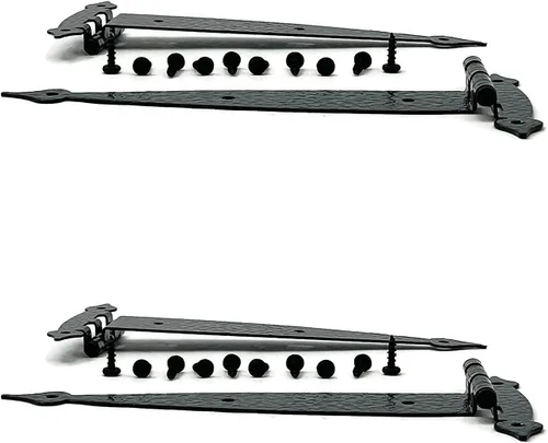 Miniatura 3 de Harris Hardware 93F-HBE-4 Bisagra de correa de montaje en superficie colonial negra con tornillos negros