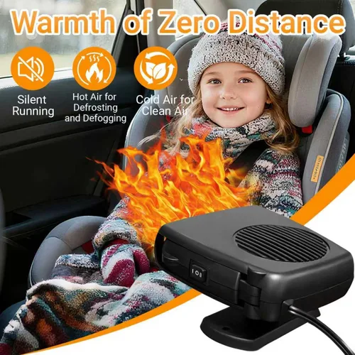 Miniatura 7 de Calentador y ventilador de coche de 12 V 200 W, descongelador portátil de modo dual, giratorio de 360° para desempañar el parabrisas del calentador