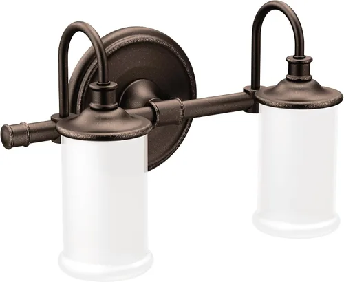 Miniatura 19 de Moen YB6461ORB Belfield - Accesorio de tocador de baño de doble montaje con 1 luz con vidrio esmerilado, bronce aceitado