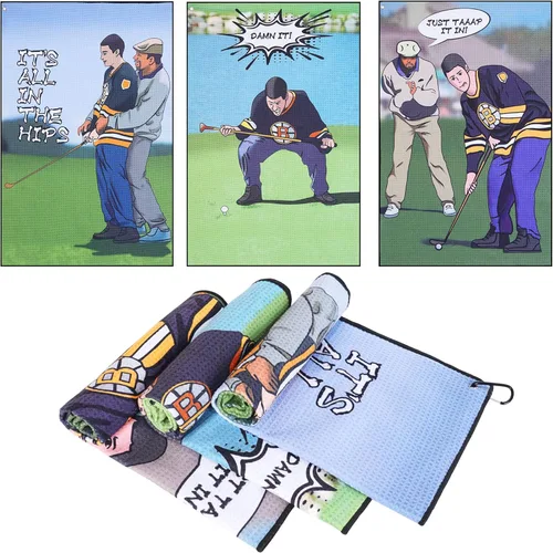 Miniatura 8 de Toalla de golf de 3 piezas, divertido juego de limpieza para palos de golf con clip, regalos divertidos para fanáticos del golf V2.0