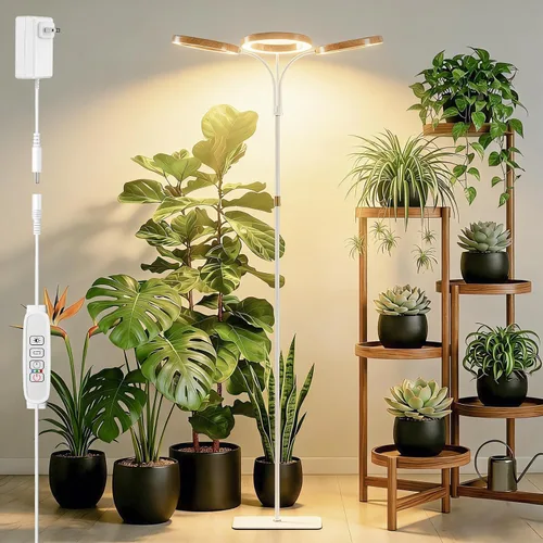 Miniatura 8 de SDOVUERC Luz de crecimiento de espectro completo con soporte para plantas de interior, luz de plantas de suelo, temporizador de 6/12/18H, 3 modos