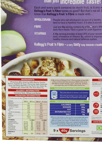 Miniatura 9 de Kelloggs Fruit n Fibre 13.23 oz