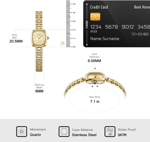Miniatura 5 de Reloj dorado pequeño para mujer, caja rectangular vintage, relojes de pulsera de acero inoxidable para mujer