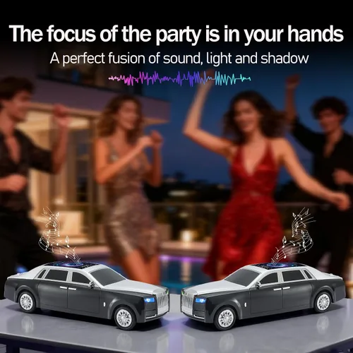 Miniatura 4 de Altavoz Bluetooth de lujo para automóvil con luz ambiental LED, efecto de sonido HD, salida multipuerto, altavoz Bluetooth con radio FM, regalo
