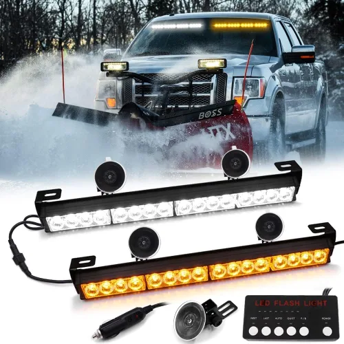 Miniatura 6 de Ediors barra de luces led de 16 pulgadas y 7 funciones, luz de emergencia, de advertencia para tráfico, luz de led estroboscópica con soportes
