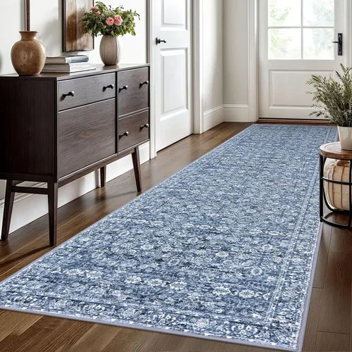 Miniatura 82 de SIILOOM Alfombra antideslizante de pasillo moderna de 2 x 5, súper suave, para pasillos, decoración para cocina, alfombras para pasillos sin 2-Verde