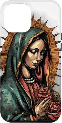 Funda para iPhone 12 Pro Max Virgen De Guadalupe Católica Virgen De Guadalupe