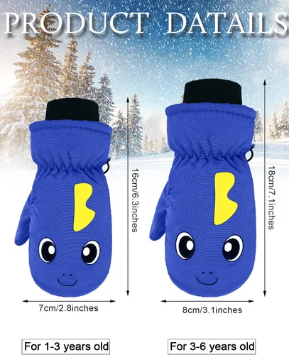 Miniatura 3 de Guantes de esquí de invierno guantes impermeables con forro de algodón cálido para niños