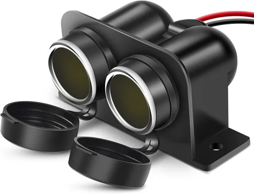 Nilight Enchufe Dual para Encendedor de Cigarrillos 12V, Salida de Energía para Encendedor de 2 Encendedores, Divisor de Enchufe Doble Impermeable