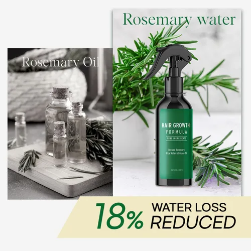 Miniatura 5 de Spray de agua de romero para el crecimiento del cabello, spray de romero para el crecimiento del cabello con agua de arroz y aceite de batana