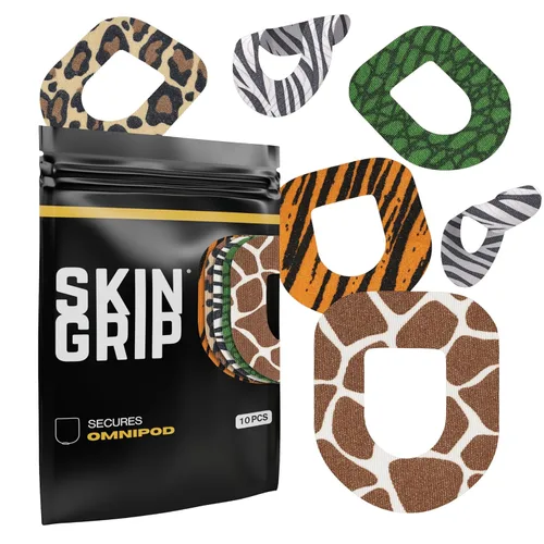 Skin Grip Parches CGM para insulet Omnipod (paquete de 10), impermeables y resistentes al sudor durante 10-14 días, cinta adhesiva precortada,
