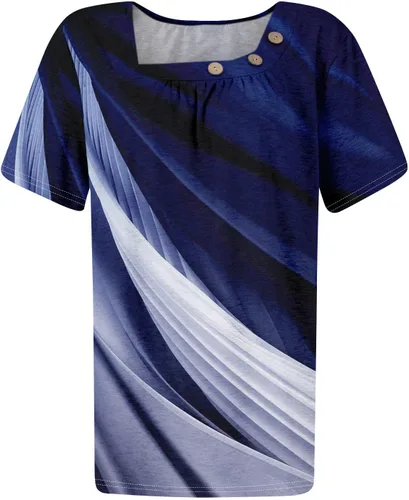 Miniatura 3 de Camisetas de manga corta con cuello cuadrado para mujer, blusas de trabajo informales de verano, tallas S-3XL