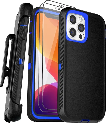 Miniatura 16 de Funda para iPhone 11 con 2 protectores de pantalla, protección contra caídas, cuerpo completo, resistente de servicio pesado, de grado militar, a
