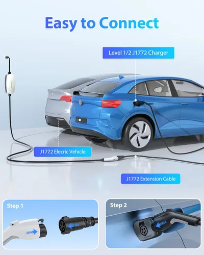 Miniatura 4 de EVDANCE - Cable de extensión J1772, cable de extensión para cargador EV 40A de 12 metros, cable de carga para vehículos eléctricos 110V-240V