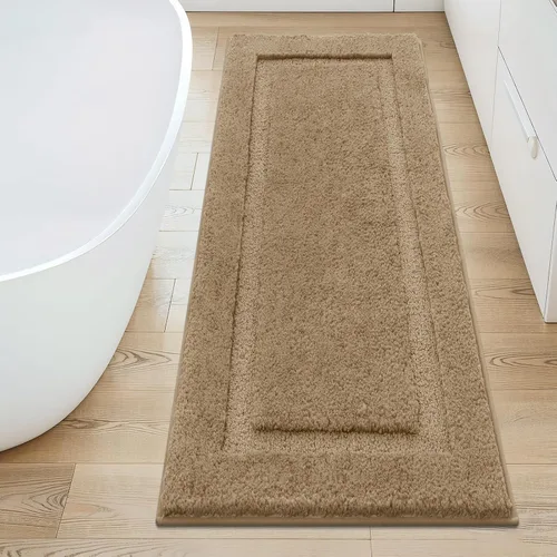 Miniatura 24 de SHACOS Alfombras de baño súper suaves y esponjosas de 24"x36" antideslizantes, lavables, alfombras de baño absorbentes, alfombras para suelo de Gris