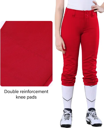 Miniatura 5 de Stelle Pantalones de sóftbol para niñas, pantalones de béisbol para jóvenes, pantalones de lanzamiento rápido con bolsillos, camiseta para niños