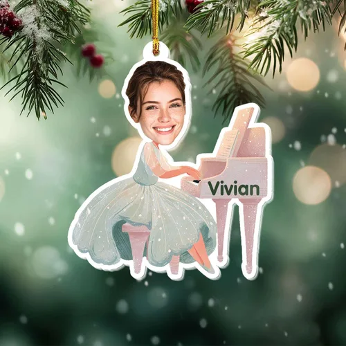 Miniatura 14 de Adorno acrílico en forma de cámara 2D, nombre personalizado y foto colgante de Navidad para fotógrafo, adorno de marco de fotos retro personalizado