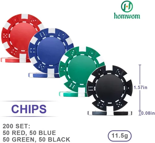 Miniatura 3 de Juego de fichas de póquer - 200 fichas de póquer con estuche de aluminio, fichas de 0.41 oz para Texas Holdem Blackjack