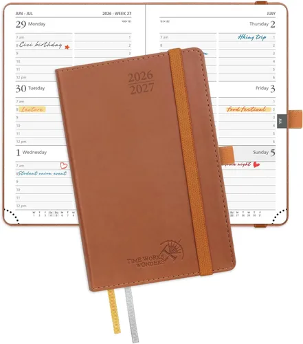 Miniatura 58 de POPRUN Agenda de bolsillo 2026-2027, tamaño del bolso, 4 x 6.25 pulgadas, calendario de bolsillo (julio de 2026 a junio de 2027) para bolso