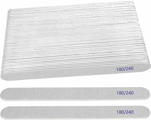 Miniatura 8 de Lima de uñas, pizarras de esmeril para uñas, grano 180/240, limas de uñas para uñas naturales, madera de doble cara, lima de uñas Emory profesional