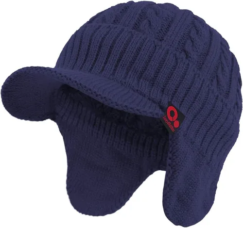 Miniatura 24 de Janey&Rubbins Gorro de punto diario con orejeras con forro polar y calavera