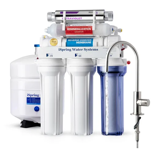 Miniatura 15 de iSpring RCC7 WQA Filtro de agua potable sistema de ósmosis inversa, de 5 etapas, 75 GPD, certificación con sello de oro Níquel