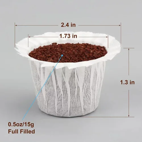 Miniatura 4 de Haetyly 300 filtros de papel con 2 cápsulas de café reutilizables K Cup, compatibles con cafetera Keurig de una sola porción 2.0 y 1.0 Blanco