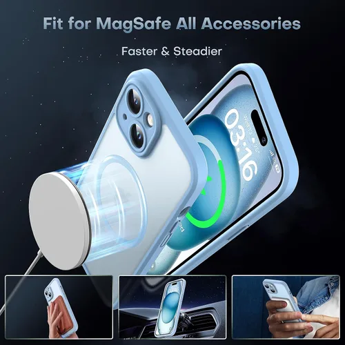 Miniatura 351 de TOCOL Funda para iPhone 11, compatible con Magsafe, protección completa de cámara, imanes integrados, protección contra caídas, funda translúcida