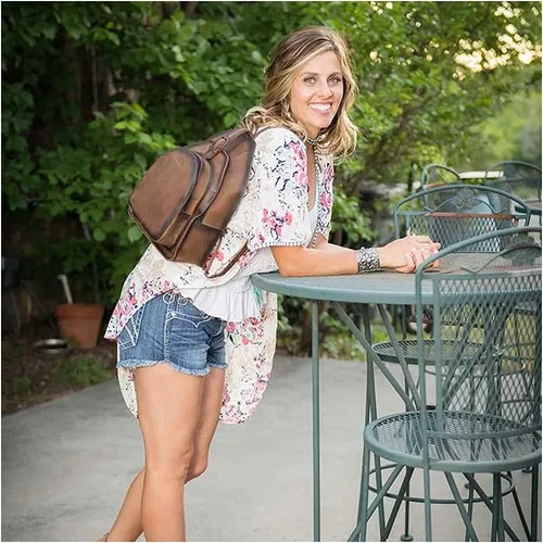 Miniatura 4 de STS Ranchwear Mochila de cuero para mujer Baroness Dark Tornado, Tornado Marrón, Mochila Baronesa