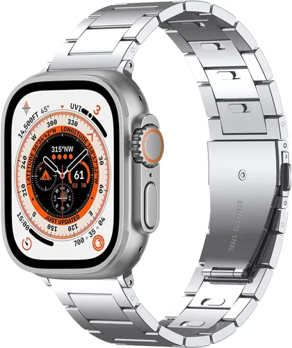Miniatura 9 de No Tools Needed - Correa de metal para Apple Watch Ultra 2 Series 9/8/7/6/5/4/3/2/1/SE, correa de acero inoxidable ajustable sin herramientas