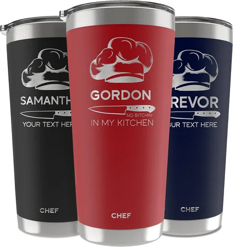 Regalos de chef, 34 títulos de trabajo, vaso personalizado con juego de pajita, nuevos regalos de trabajo, personalizados con nombre y cita, 20