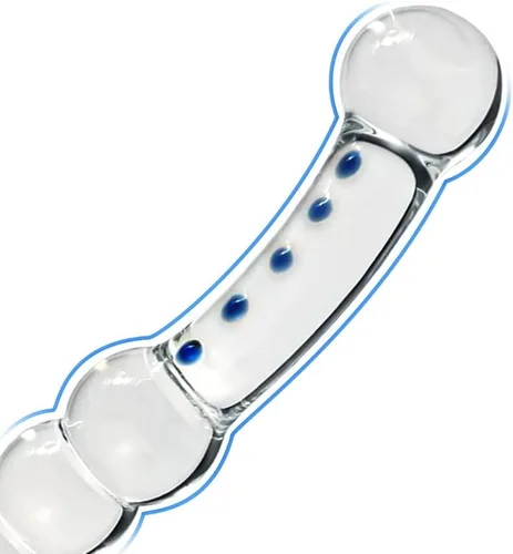 Miniatura 4 de SXOVO Consolador de cristal de cristal con cuentas para el pene, tapón anal, diseño de doble cabeza, consolador de pene, próstata, masaje