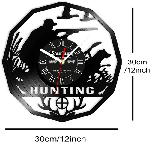 Miniatura 2 de The Geeky Days Reloj de pared de caza, 7 colores cambiantes, reloj de pared silencioso sin tictac, luz nocturna LED, vida silvestre, caza