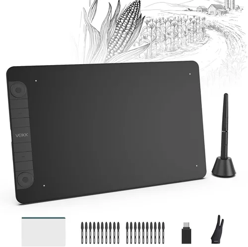 Miniatura 12 de VEIKK VK640 - Tableta gráfica gráfica digital de 6 x 4 pulgadas con 6 teclas de acceso rápido y soporte de inclinación 8192 bolígrafo sin batería