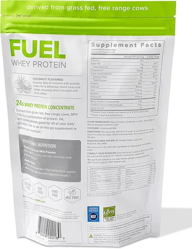 Miniatura 2 de SFH Proteína de suero de leche de combustible en polvo de gran sabor de suero alimentado con pasto MCT y fibra para energía Todo natural Sin
