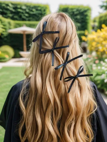 Miniatura 2 de Pinzas para el cabello con lazo para mujeres, cintas para el pelo para mujeres y niñas, lazo de satén beige, bonitos clips de lazo pequeños