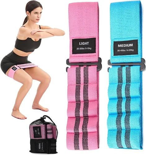 Miniatura 9 de Adjustable Fabric Resistance Bands for Squats, Glutes & Legs – 5 Levels of Customizable Size, Width & Tension, Non-Slip Booty Bands for Men and