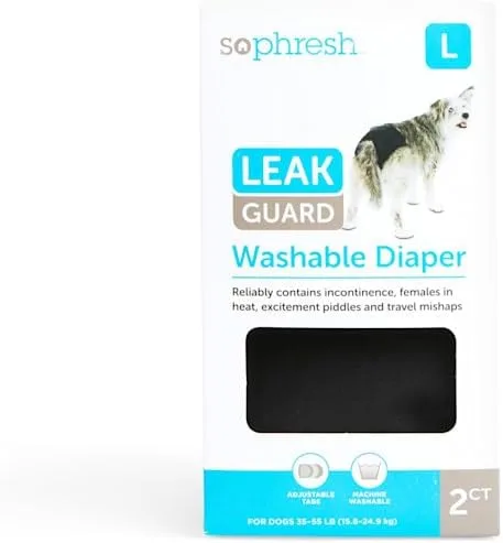 So Phresh by Petco - Pañal lavable contra fugas para perros, paquete grande de 2