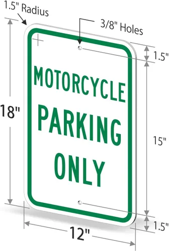 Miniatura 6 de SmartSign Letrero "Solo estacionamiento de motocicletas" 12 x 18 pulgadas 3M de aluminio reflectante de grado de ingeniero