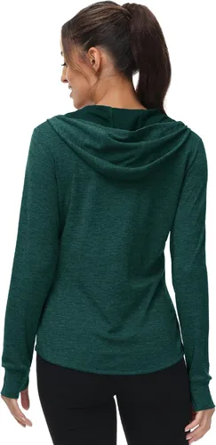 Miniatura 24 de TBMPOY Chaquetas con capucha y protección solar UPF 50+ para mujer, ligeras, de manga larga, para senderismo, exteriores, con cremallera completa