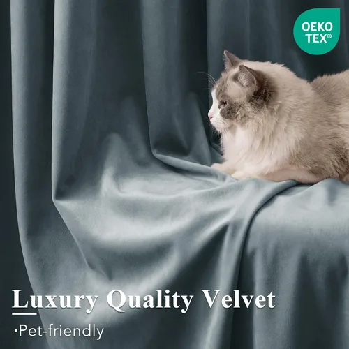 Miniatura 95 de StangH Cortinas de Terciopelo Verde Esmeralda de 96 Pulgadas - Cortinas Opacas de Terciopelo de Lujo Súper Suaves, Elegante Cobertura de Ventana