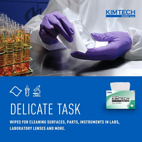 Miniatura 3 de Kimtech Kimwipes, Limpiaparabrisas delicados, 1 capa, 4.4 x 8.4, sin perfume, blanco, 286/caja