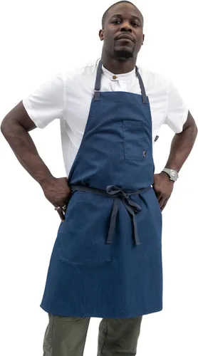 Miniatura 10 de TILIT Delantal sin arrugas, talla única, delantal de chef premium con bolsillos, delantal unisex para hombres y mujeres, diseño de calidad