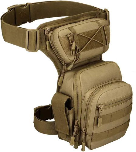 Miniatura 7 de Bolsa táctica de pierna caída para hombres y mujeres, bolsa militar para muslo, al aire libre, motocicleta, senderismo, cintura, riñonera, bolsa