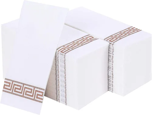 Miniatura 10 de Vplus Paquete de 200 toallas desechables para baño, servilletas decorativas de baño, servilletas desechables suaves y absorbentes, como para cocina